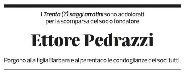 Annuncio funebre Ettore Pedrazzi