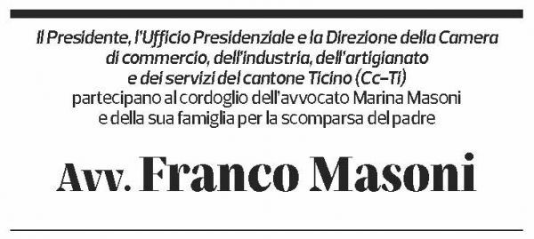 Annuncio funebre Franco Masoni