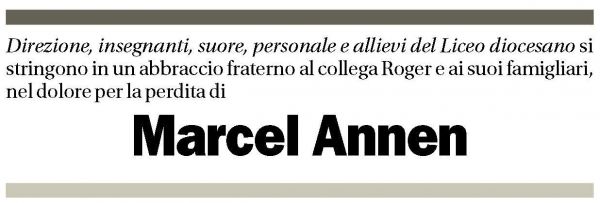Annuncio funebre Marcel Annen