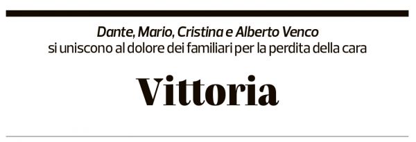 Annuncio funebre Vittoria Macconi