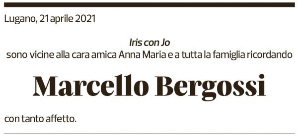 Annuncio funebre Marcello Bergossi