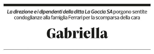 Annuncio funebre Gabriella 