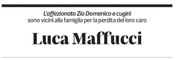 Annuncio funebre Luca Maffucci