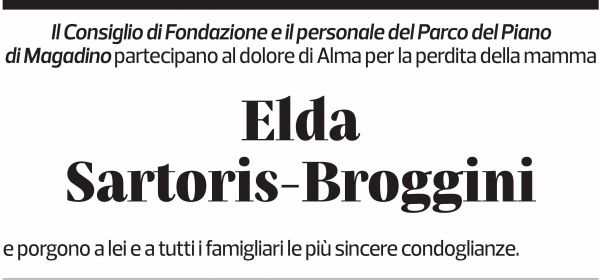 Annuncio funebre Elda Sartoris-broggini