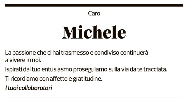 Annuncio funebre Michele Arnaboldi