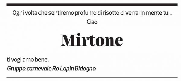 Annuncio funebre Mirto Mignani