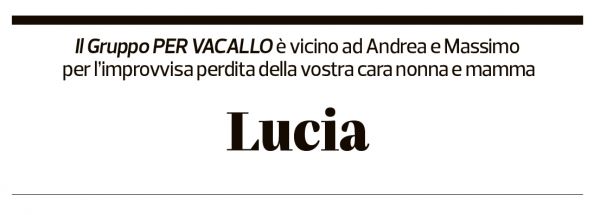 Annuncio funebre Lucia D'occhio