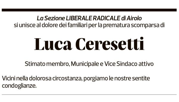 Annuncio funebre Luca Ceresetti