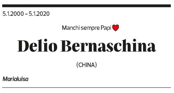 Annuncio funebre Delio Bernaschina