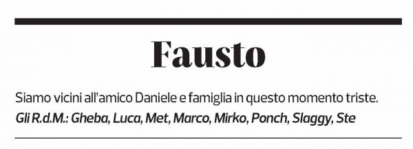 Annuncio funebre Fausto Faustinelli