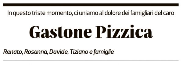 Annuncio funebre Gastone Pizzica