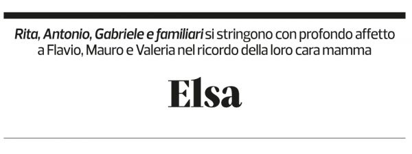 Annuncio funebre Elsa Casella