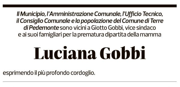 Annuncio funebre Luciana Gobbi