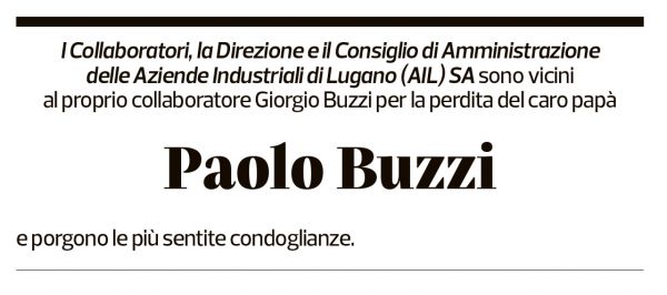 Annuncio funebre Paolo Buzzi