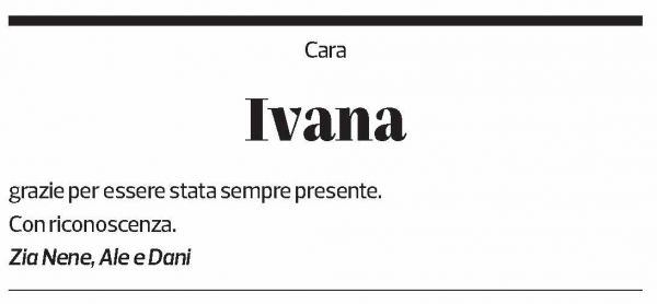 Annuncio funebre Ivana Rossi