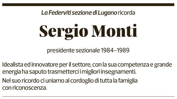 Annuncio funebre Sergio Monti