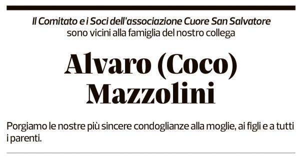 Annuncio funebre Coco Alvaro Mazzolini