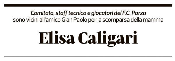 Annuncio funebre Elisa Caligari