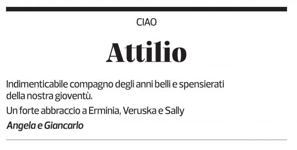 Annuncio funebre Attilio 