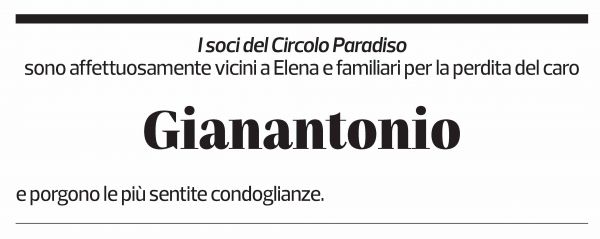 Annuncio funebre Gianantonio 