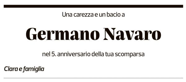 Annuncio funebre Germano Navaro