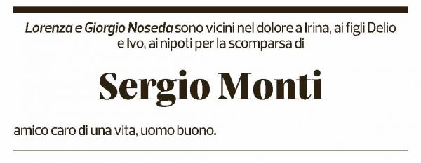 Annuncio funebre Sergio Monti