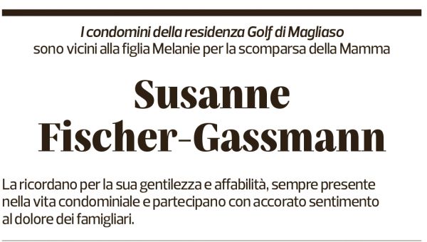 Annuncio funebre Susanne Fischer-gassmann