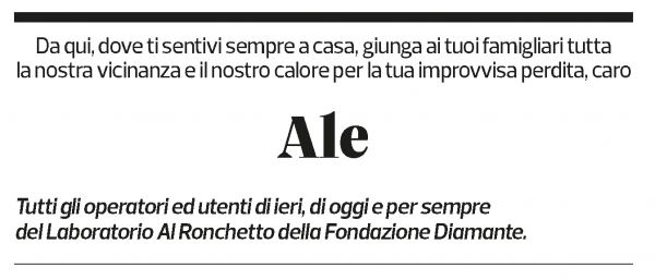 Annuncio funebre Alessandro Tschan