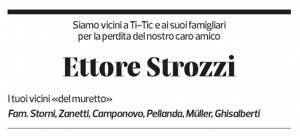 Annuncio funebre Ettore Strozzi