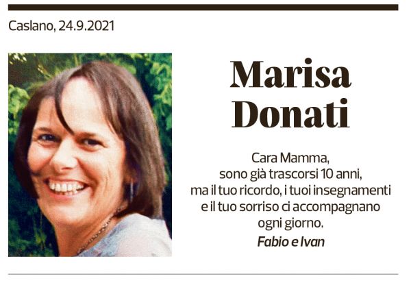 Annuncio funebre Marisa Donati