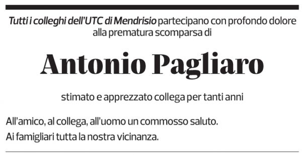 Annuncio funebre Antonio Pagliaro