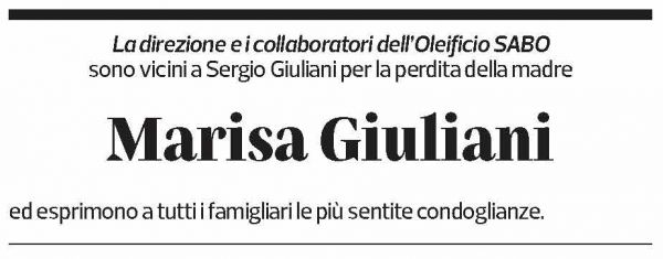 Annuncio funebre Marisa Giuliani