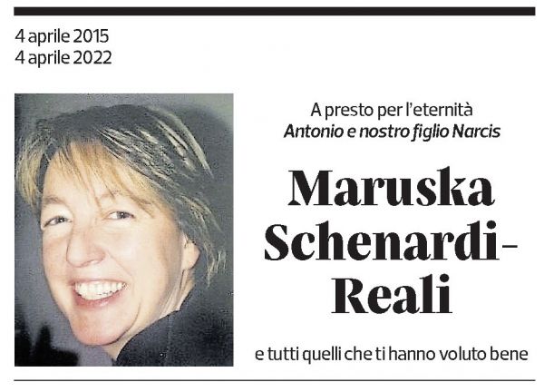 Annuncio funebre Maruska Schenardi-reali