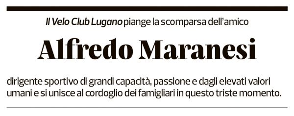 Annuncio funebre Alfredo Maranesi