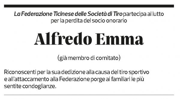Annuncio funebre Alfredo Emma