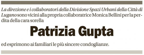 Annuncio funebre Patrizia Gupta