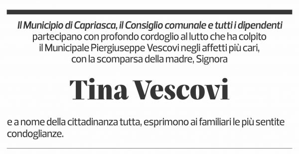 Annuncio funebre Tina Vescovi