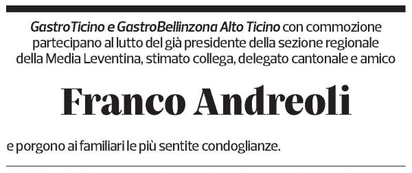 Annuncio funebre Franco Andreoli