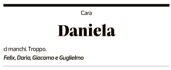 Annuncio funebre Daniela Giudici