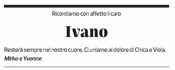 Annuncio funebre Ivano 