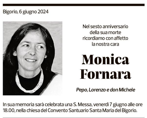 Annuncio funebre Monica Fornara