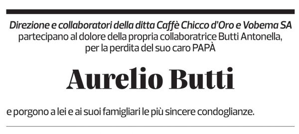 Annuncio funebre Aurelio Butti