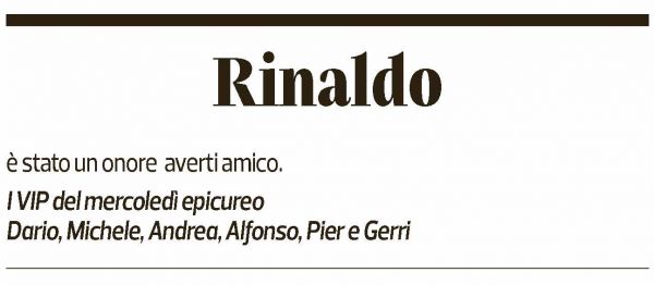 Annuncio funebre Rinaldo Hoffmann