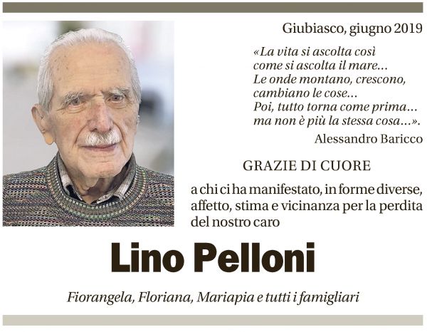Annuncio funebre Lino Pelloni