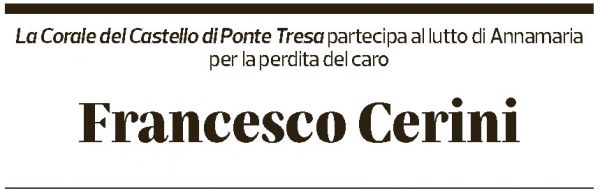 Annuncio funebre Francesco Cerini