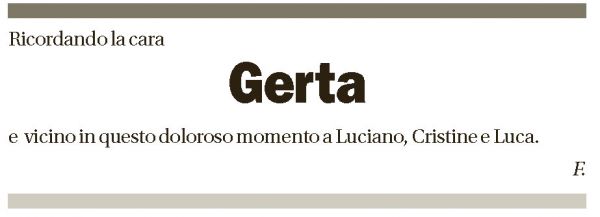 Annuncio funebre Gerta Crivelli-keller