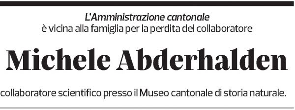 Annuncio funebre Michele Abderhalden