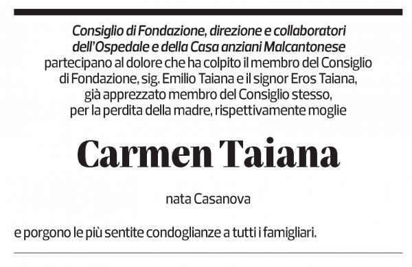 Annuncio funebre Carmen Taiana Casanova