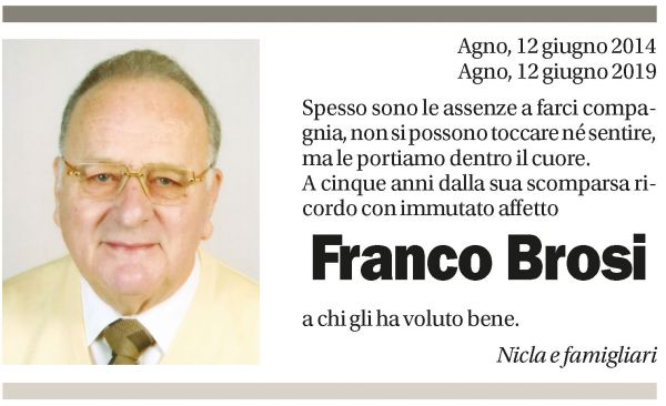 Annuncio funebre Franco Brosi