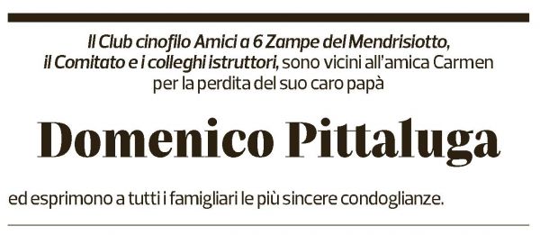 Annuncio funebre Domenico Pittaluga